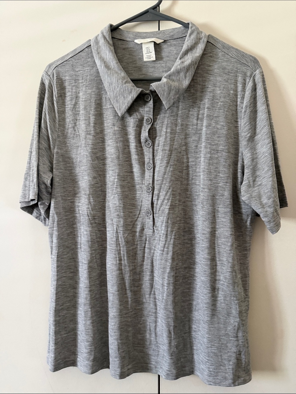 Men's Gray Short-Sleeve Polo Shirt